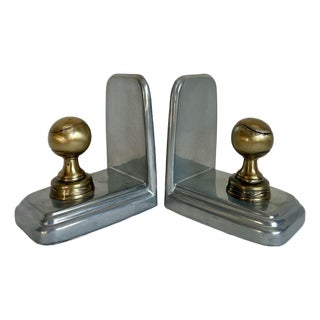 1990s Pair of Sarsaparilla Art Deco Revival Baseball Bookends For Sale