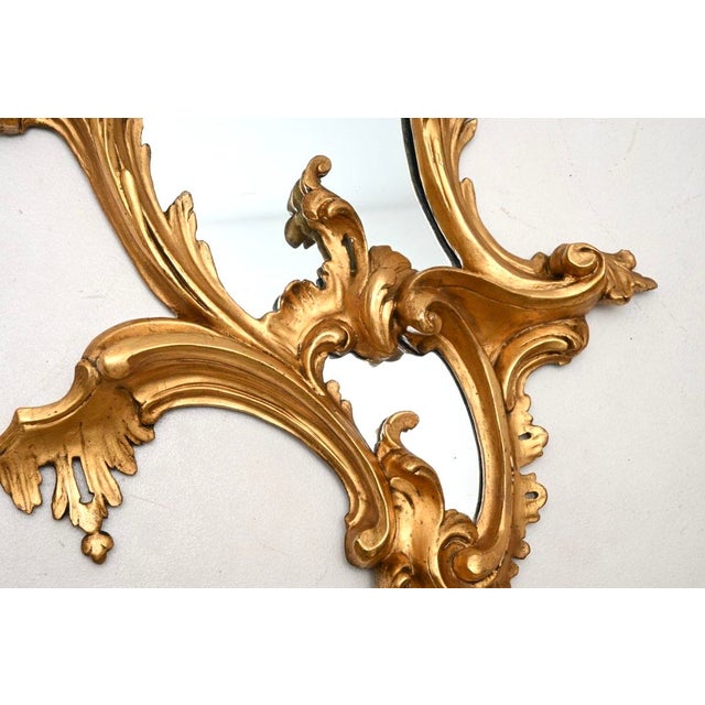Gold Antique French Carved Gilt Wood Mirrors, 1850, Set of 2 For Sale - Image 8 of 11