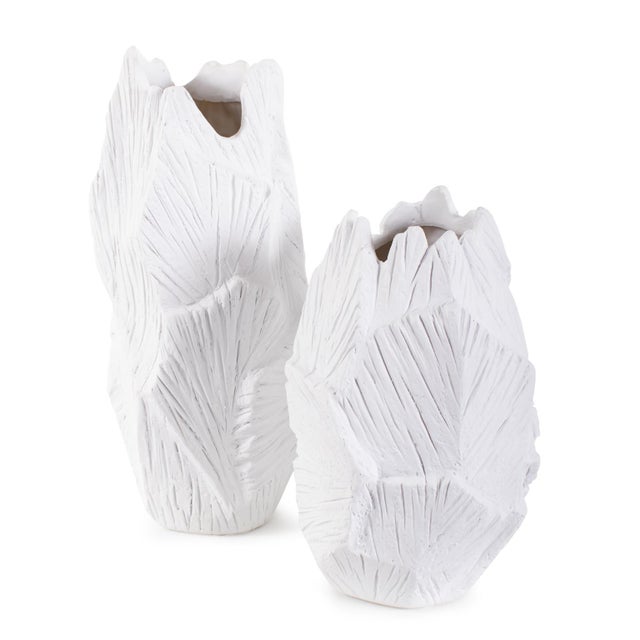 Plastic Abstract Small Elm White Vase For Sale - Image 7 of 7