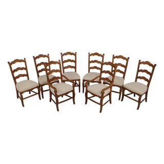 Set of 8 Drexel Heritage Country French Ladderback Chairs For Sale