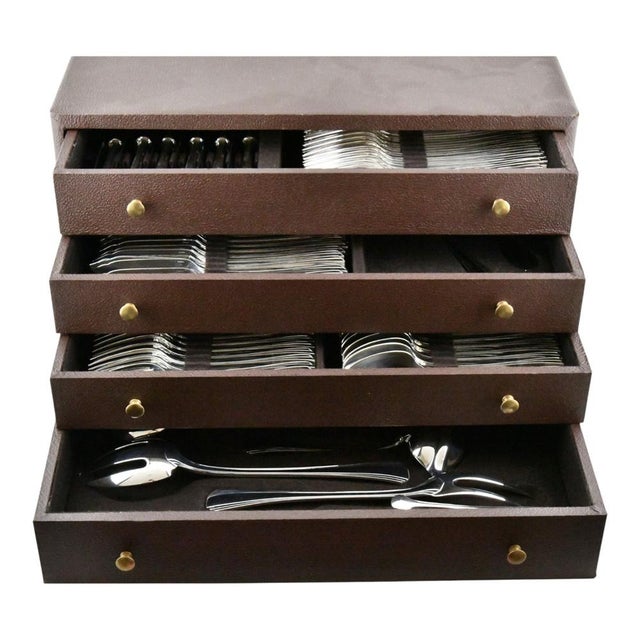 Metal Art Deco Flatware Set by Luc Lanel for Christofle, 1929, Set of 118 For Sale - Image 7 of 10