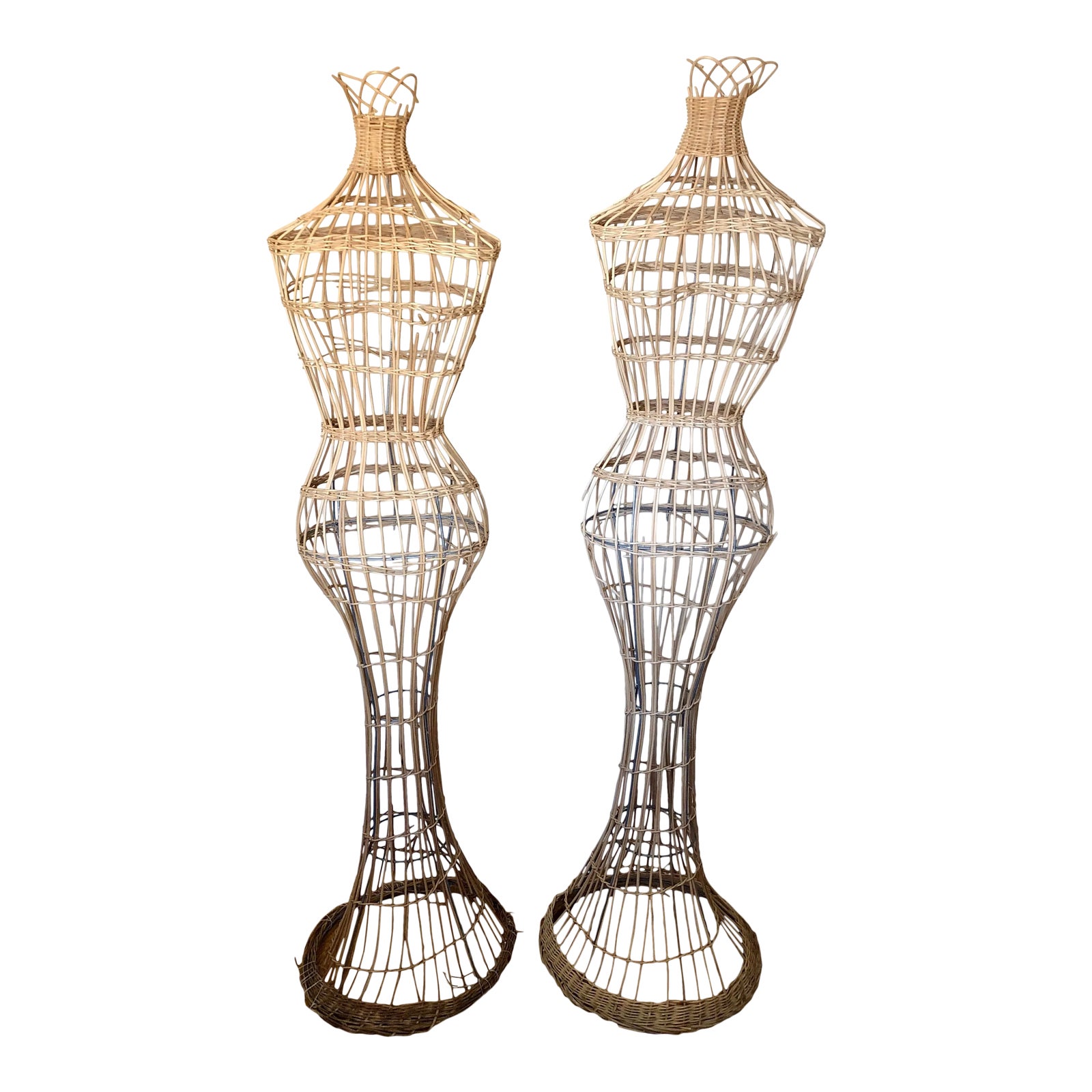 Vintage Wicker Mannequins- a Pair | Chairish
