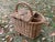 Vintage Wicker Picnic Basket W/ 2 Wine Bottle Compartments For Sale - Image 12 of 12
