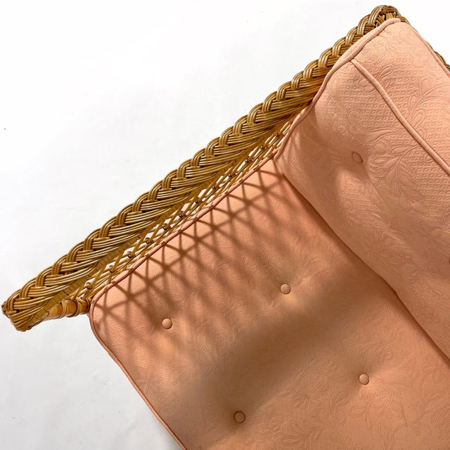 Davis Allen Square Chair and Ottoman by McGuire For Sale In Chicago - Image 6 of 9