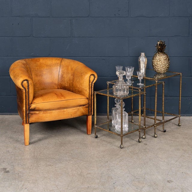 Hollywood Regency Vintage French Brass and Faux Bamboo Nesting Tables by Maison Jansen, 1960s, Set of 3 For Sale - Image 3 of 17