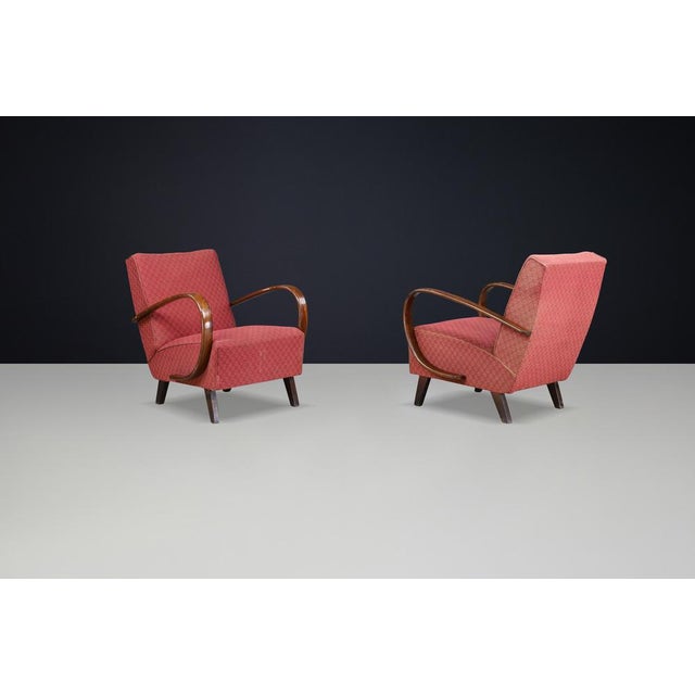 Set of Vintage H-227 Bentwood Armchairs by Jindřich Halabala, 1940s For Sale - Image 10 of 11