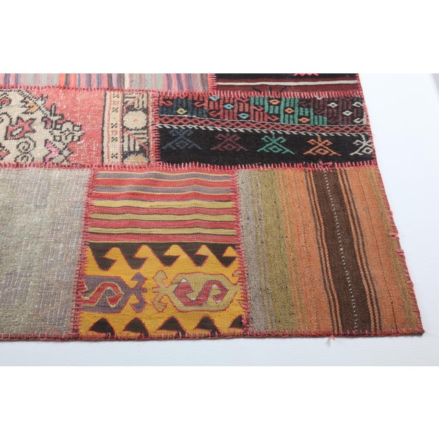 Vintage Kilim Patchwork Rug – Colorful Statement Piece for Modern Homes -6' 7'' X 9' 10'' For Sale - Image 4 of 8