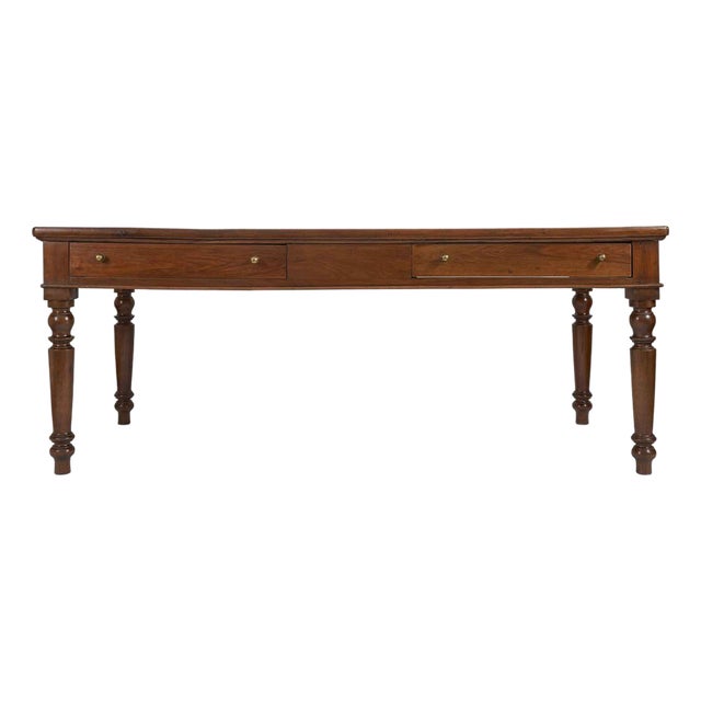 Rectangular Walnut Dining Table with Drawers, 1800s For Sale