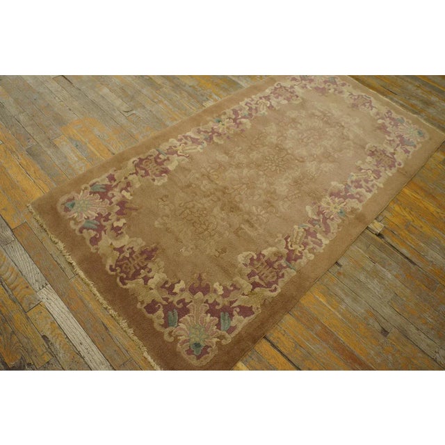 A Beige Ground Color Wiht Exquisite Geometric Pattern Antique Chinese Art Deco Rug For Sale - Image 12 of 12