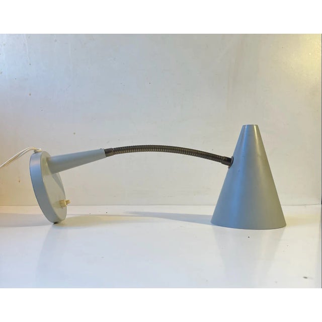 Vintage Scandinavian Grey Table or Wall Lamp by E. S. Horn, 1950s For Sale - Image 4 of 9
