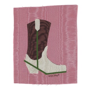 Birdie the Cowboy Boot by Willa Heart in Brimfield Black Frame, Mini Art Print For Sale