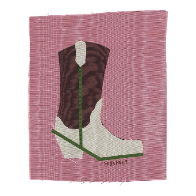 Birdie the Cowboy Boot by Willa Heart in Brimfield Black Frame, Mini Art Print For Sale