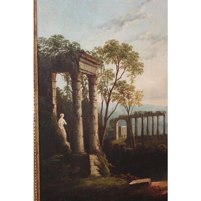 Arcadian Ruins, Goatherd, Manner of Claude Lorrain, 1800s, Oil on Canvas For Sale - Image 6 of 18