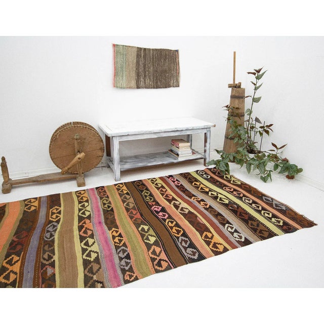 Vintage Turkish Kars Kilim Rug For Sale In Los Angeles - Image 6 of 7