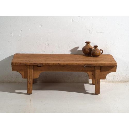 Antique Chinese Qing Dynasty Kang Table in Pine For Sale - Image 9 of 10