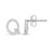 Contemporary 10K White Gold 1/10 Cttw Diamond 'Q' Initial Stud Earring For Sale - Image 3 of 5