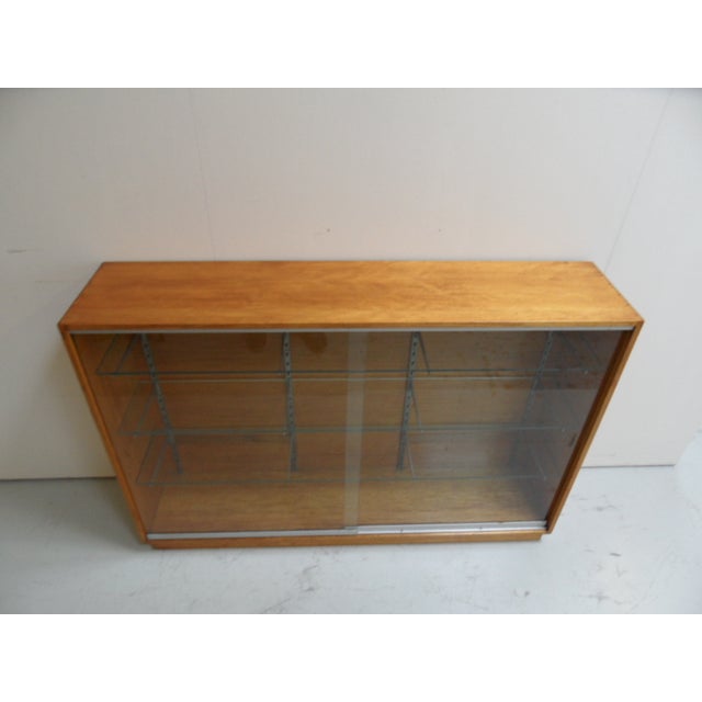 Vintage Shop Display Bookcase with Sliding Doors, 1950s For Sale - Image 4 of 12