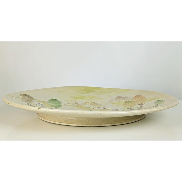 Large Italian Handmade Wall Ceramic Plate by Lina Poggi Assalini for Ce. As., 1940s For Sale - Image 4 of 9