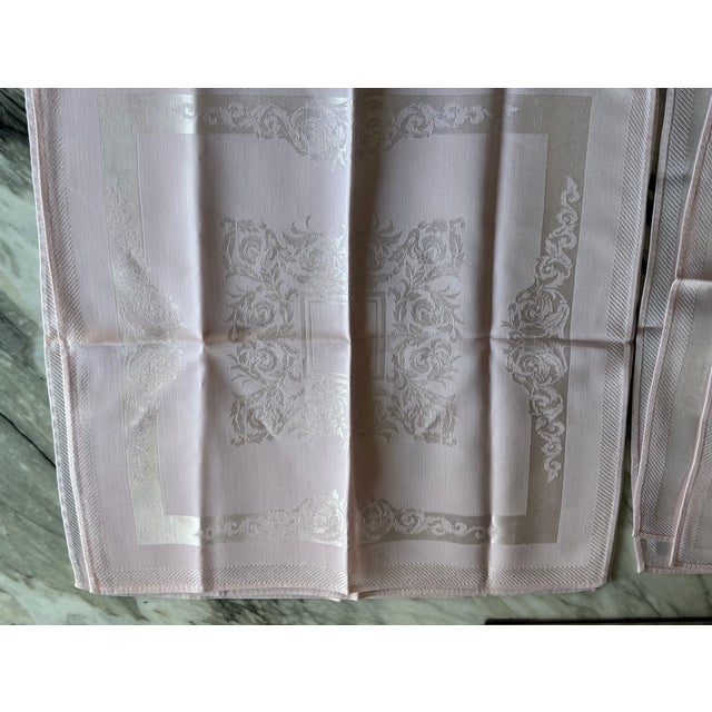 Pink Vintage Fine Damask Pink Napkins - Set of 8 For Sale - Image 8 of 15