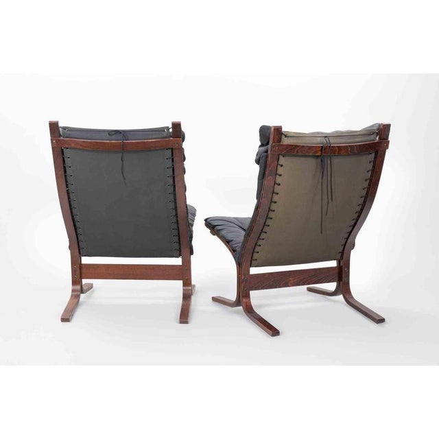 Black Siesta Chairs in Leather by Ingmar Relling, 1960s, Set of 2 For Sale - Image 8 of 9