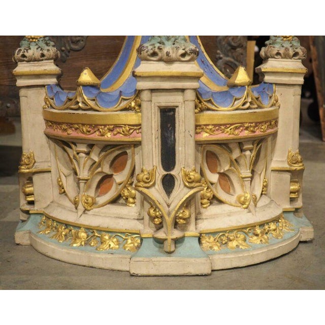 Ceramic Pair of Polychrome Terra Cotta Architecturals or Wall Consoles, France, C. 1850 For Sale - Image 7 of 12