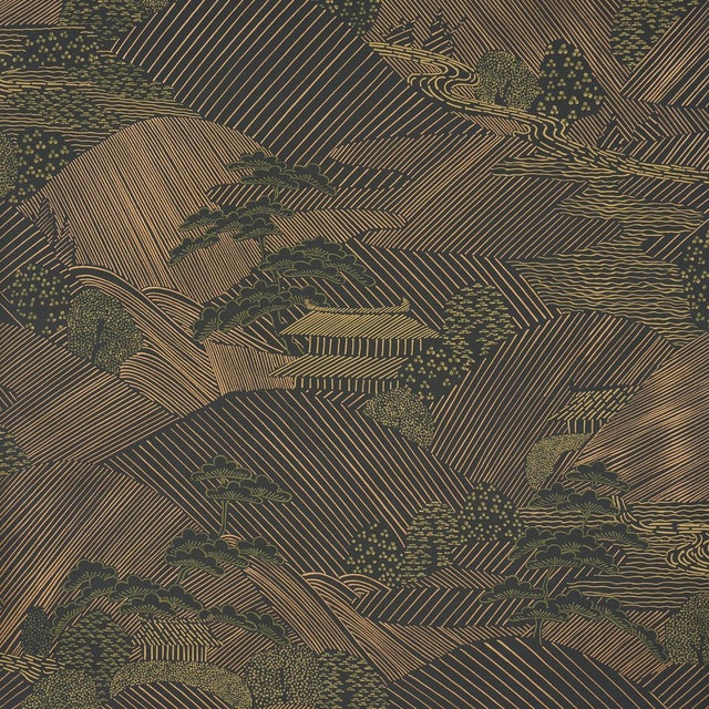 Schumacher Nikko Wallcovering In Glimmer For Sale