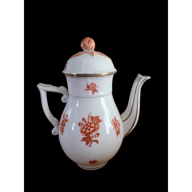 Traditional Herend Eton Rust Vintage 1950s - 6.5" Individual Serving Coffee Pot - Discontinued For Sale - Image 3 of 8