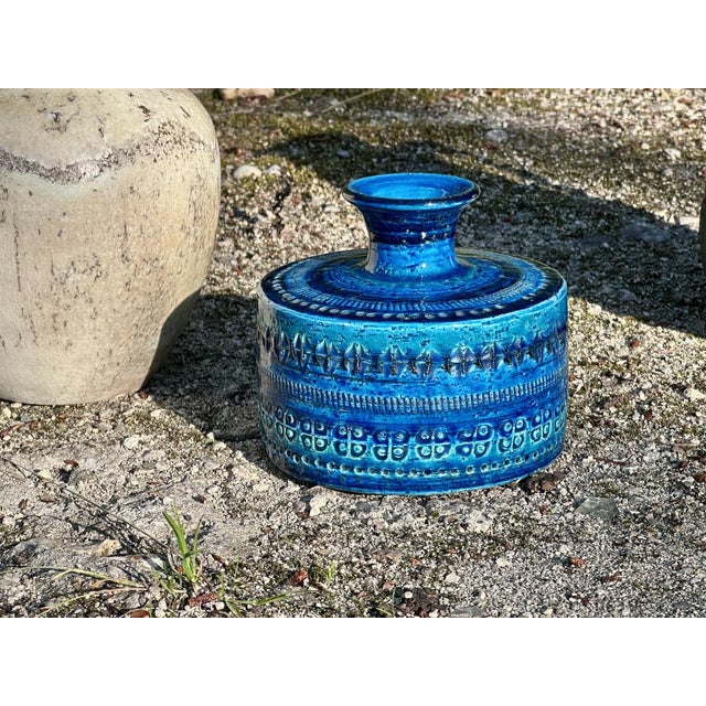 Rimini Blu Ceramic Vase from Bitossi, Italy, 1960s For Sale - Image 11 of 16