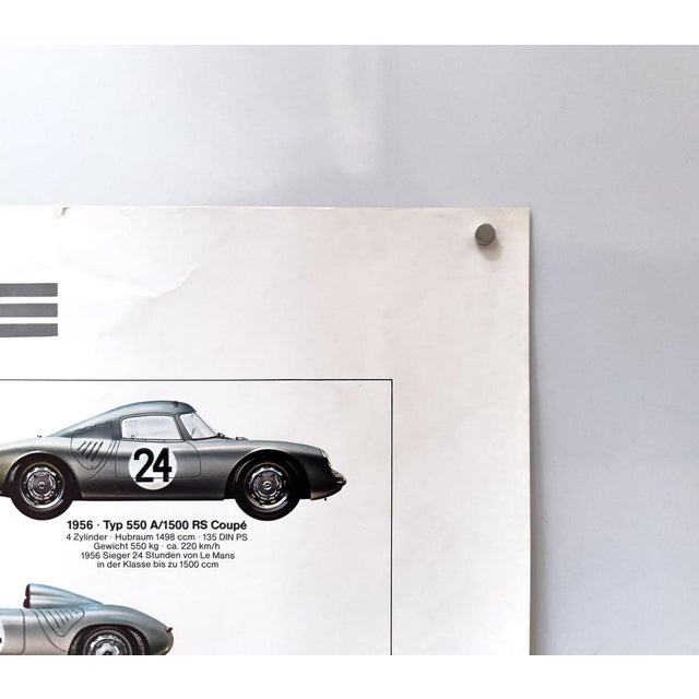 White Porsche Racing Cars Original Porsche Poster by Ken Rush, 1974 For Sale - Image 8 of 11