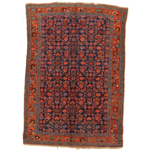 Late 19th Century Late 19th Century Antique Persian Bidjar Rug - 4′6″ × 6′7″ For Sale - Image 5 of 5
