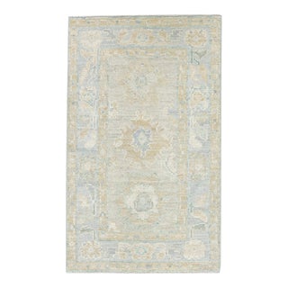 Modern Turkish Oushak Rug 2' x 3'4" For Sale