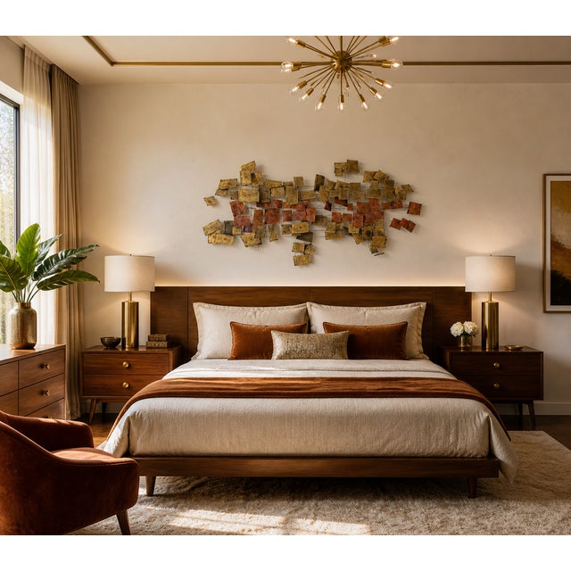 Mid-Century Modern 1960s C. Jere Copper and Brass Sculptural Wall Art For Sale - Image 3 of 14