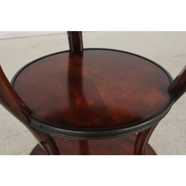 Wood Theodore Alexander 3 Tier Round Flame Mahogany End Lamp Table For Sale - Image 7 of 13
