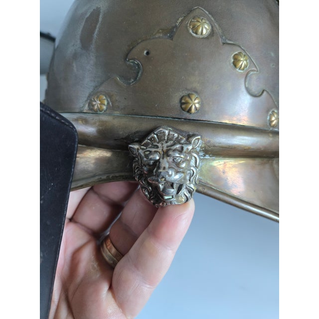 19th Century 19th C Continental Brass Firemans's Hat For Sale - Image 5 of 8