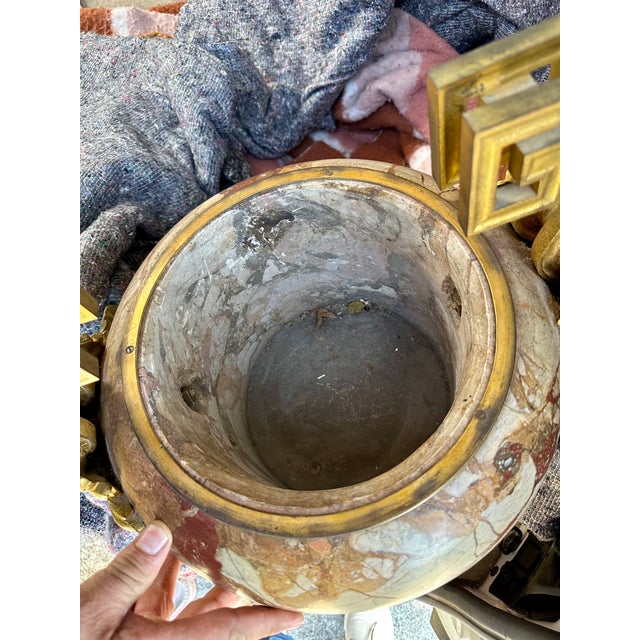 Beige Antique Marble Urn Vase, 1800s For Sale - Image 8 of 14