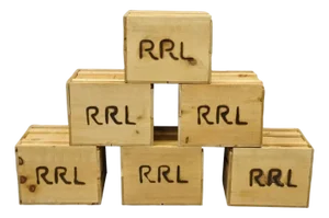 Late 20th Century RRL Wooden Sliding Lid Crate Ralph Lauren? Perishable Burn Mark Storage Box