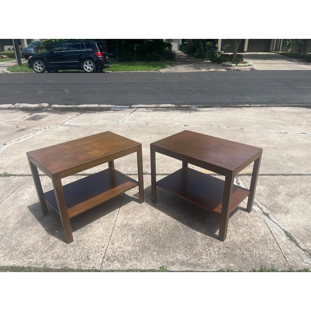 Mid-Century Modern Pair Edward Wormley Dunbar Side Tables For Sale - Image 3 of 8