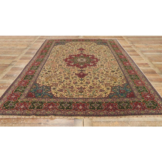 Textile Late 20th Century Vintage Persian Tabriz Rug, 06'06 X 10'05 For Sale - Image 7 of 9