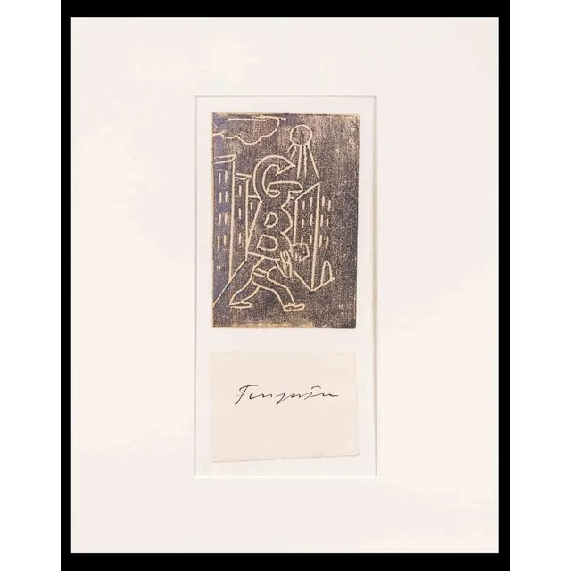 Ex Libris GB is a woodcut print by Michel Fingesten in 1936. Hand signed , included a white cardboard passpartout (30x24...