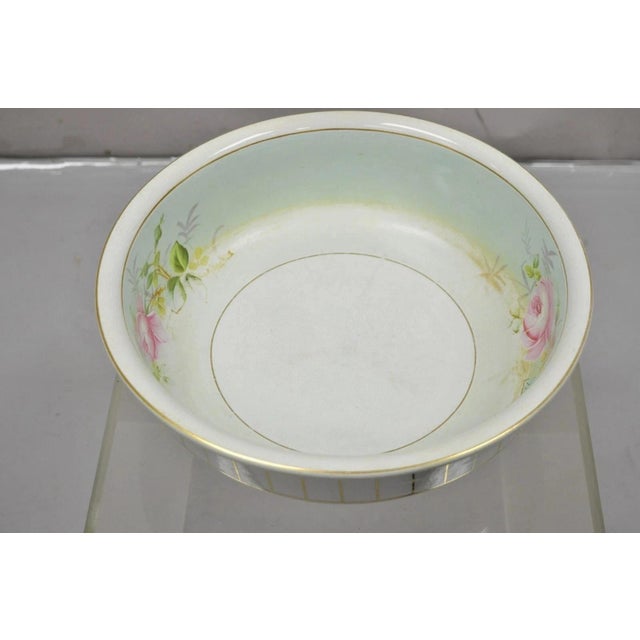 Antique Ironstone China Coxon & Co Green Porcelain Wash Bowl Basin & Pitcher For Sale - Image 10 of 12