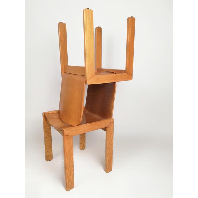 Curved Plywood Dining Chairs attributed to Molteni in the style of Scarpa, Italy, 1970s, Set of 6 For Sale - Image 9 of 18