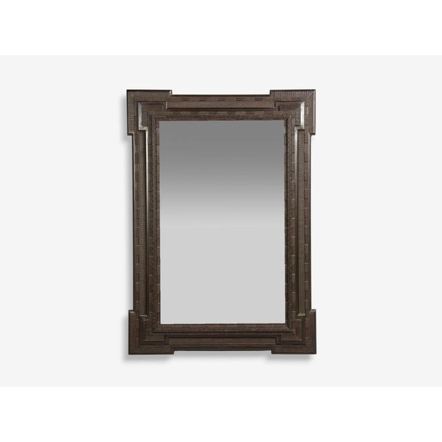 Baroque, Monumental Dutch Ripple Frame Wall Mirror, Ebonized Wood, Netherlands, late 19th-early 20th century Large example...
