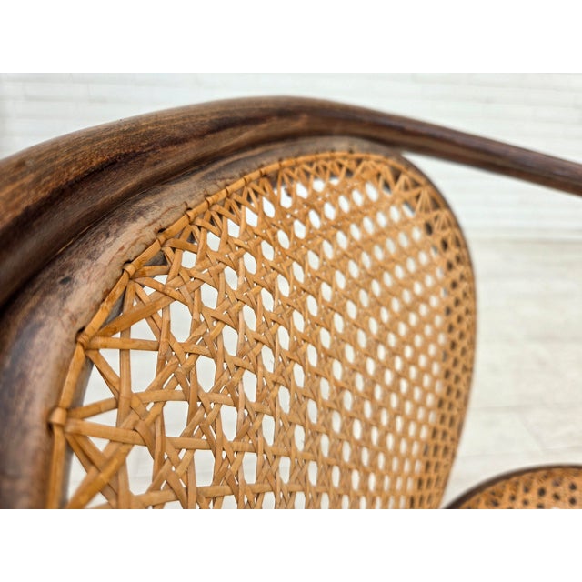 1960s Swivel Armchair in Bentwood and Furniture Mesh, 1950s For Sale - Image 5 of 18