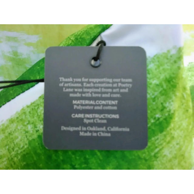 Contemporary Contemporary Ikat White-Yellow-Green Decorative Pillow Cover- 22" For Sale - Image 3 of 5