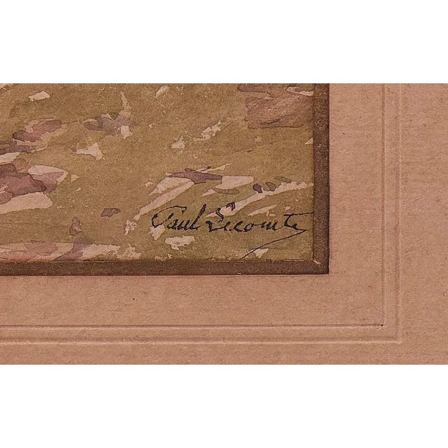 Paint Paul Lecomte (1877-1950, French) Fall Watercolor Landscape Painting For Sale - Image 7 of 10