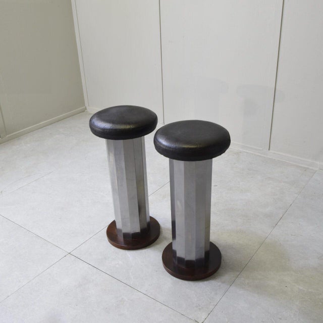 1970s Vintage Italian Bar Stools, 1970s, Set of 2 For Sale - Image 5 of 7
