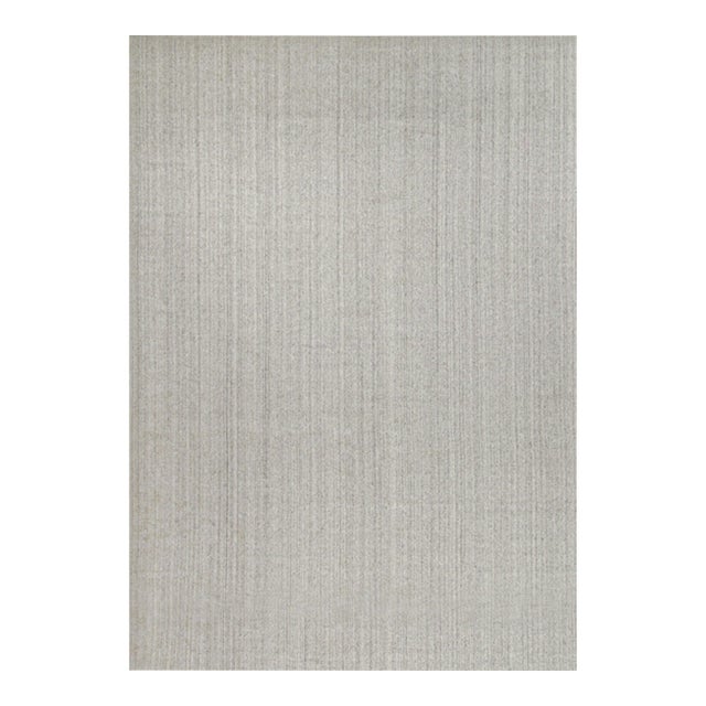 2010s Rug & Kilim’s Modern Rug in Solid Gray and Off-White Striae - 12x17 For Sale
