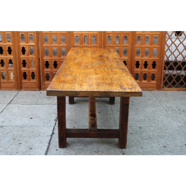1930s Vintage Farmhouse Solid Wood Table, 1930s For Sale - Image 5 of 12