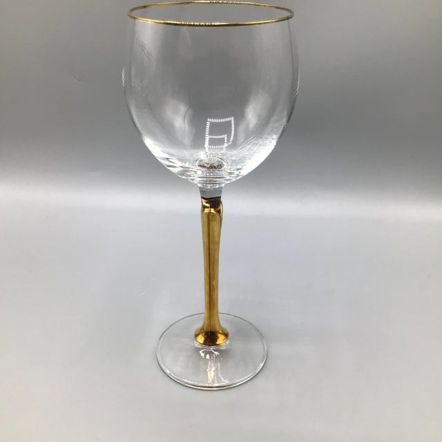 Colony Versailles Gold Stem Wine Glasses With Gold Rim by Colony - Set of 11 For Sale - Image 4 of 13
