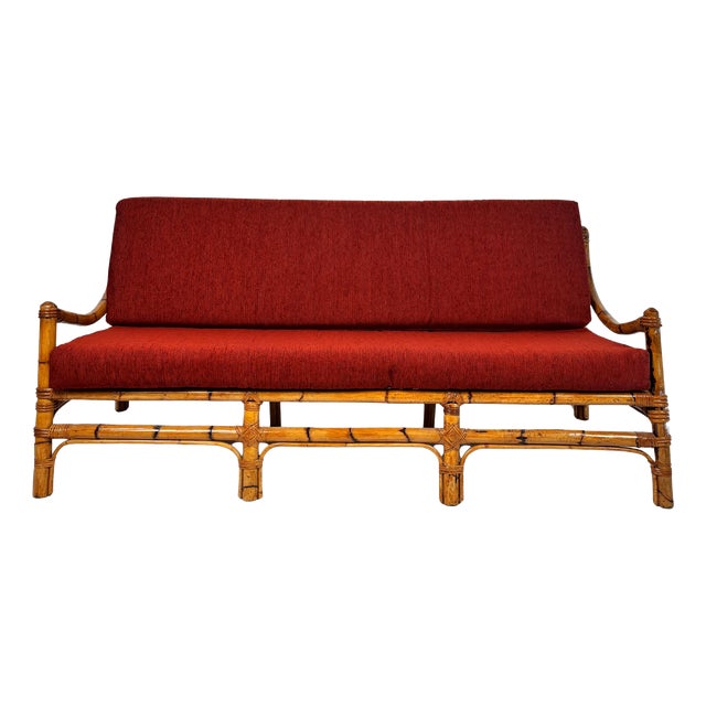 Vintage Sofa in Bamboo, 1960s For Sale